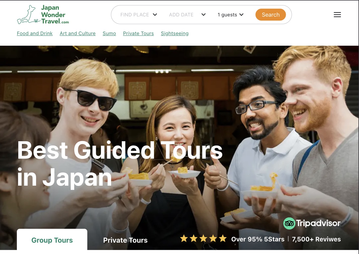 訪日観光客向けのオプショナルツアーを販売している JapanWonderTravel